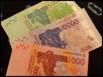 West African Franc in Burkina Faso and Ivory Coast